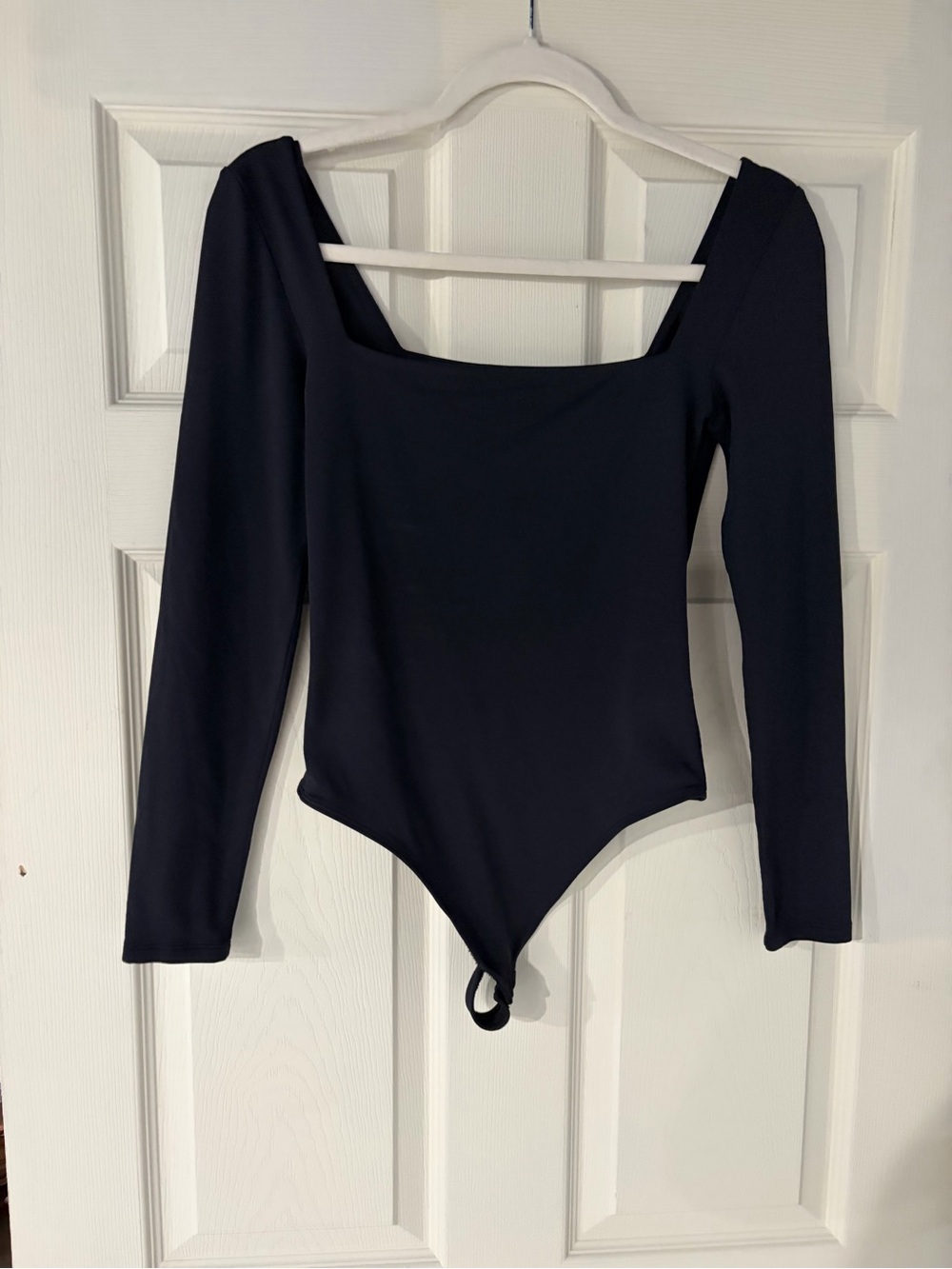Babaton Black Long Sleeve Square Neck Bodysuit